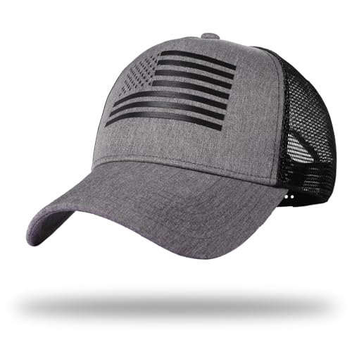 Oversize XXL American Flag Trucker Hat - color: Black/Black, size: XX-Large
