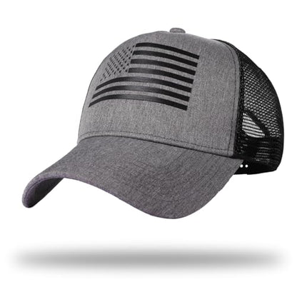 Oversize XXL American Flag Trucker Hat - color: Black/Black, size: XX-Large