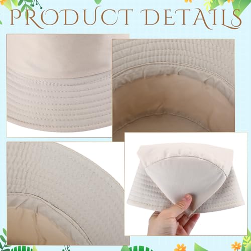 12/24/36 Pcs Bucket Hats for Men Women Bulk - color: Beige, size: Medium