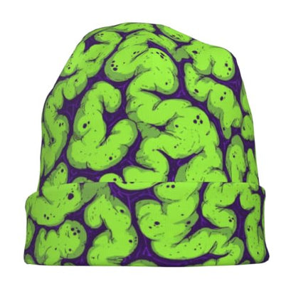 Beanie Hat for Men Women Slouchy Beanie Skull Sleep Cap Soft Lightweight Chemo Hat Stretch Cancer Headwear - color: Zombie Brain