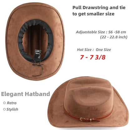 Pro Celia Cowboy Hat for Women and Men Wide Brim Western Cowgirl Hat - color: Coffee