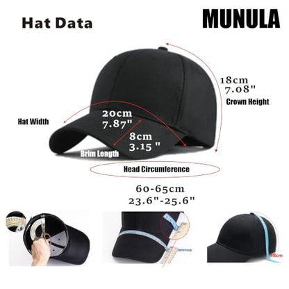 Oversize Baseball Cap XXL Big Head Hats for Men Large Head Hats Dad Hat Adjustable 23.6"-26.8" - color: White
