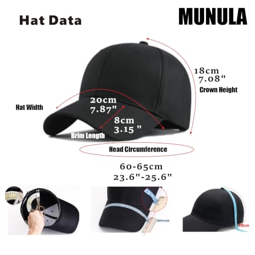 Oversize Baseball Cap XXL Big Head Hats for Men Large Head Hats Dad Hat Adjustable 23.6"-26.8" - color: Navy Blue