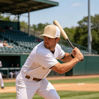 Baseball Cap 100% Cotton Hats for Men and Women for Cooling Performance, Adjustable and Washable Golf Hat - color: Brown/White