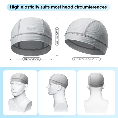 LONGLONG 2-Pack Breathable Skull Caps Helmet Liner for Motorcycle Hard Hat - color: Black+gray