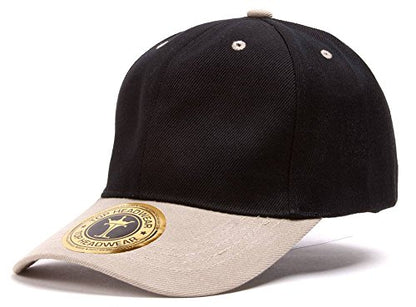 TOP HEADWEAR 12-Pack Adjustable Baseball Hat - color: Black/Khaki