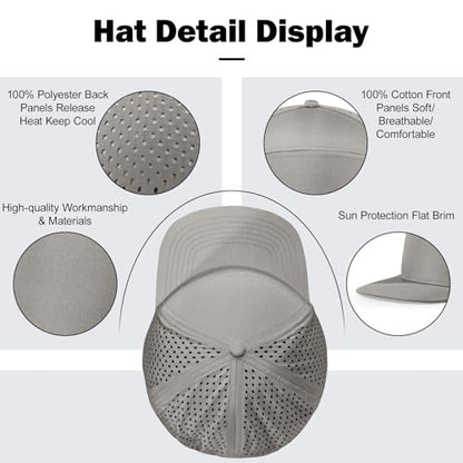 Mens Oversize XXL Flat Brim Baseball Cap - color: Light Gray