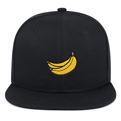JPAK Banana Fruit Hip-Hop Snapback Hat Embroidered Baseball Cap Monkey - color: 04. Black
