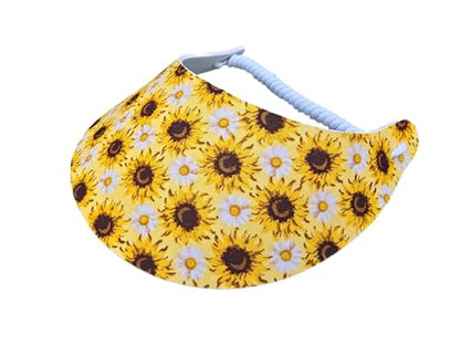 Women's Flower Design Lightweight Packable Foam Visor for Sun Protection & Outdoor Activities - color: Sunflower 9