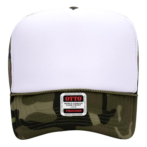 BROTHER TRUCKERS The World's Greatest Camouflage Patterned Trucker Hat Blanks - Wholesale Bulk Unisex Snapback Hats - color: White Camo Poly