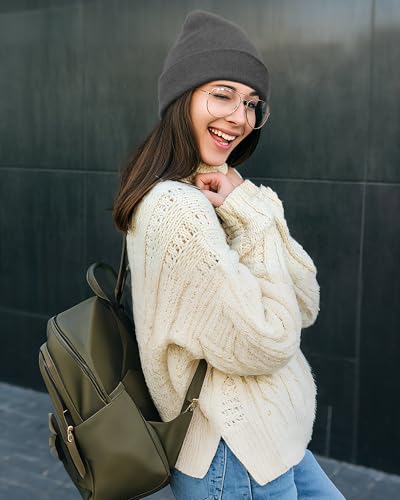 vidsel 100% Cotton Beanie Hat-Unisex Winter Knit Cuffed Beanies Skull Cap - color: 1-light Grey