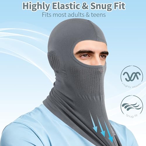 2 Pack Breathable Balaclava Ski Mask, Motorcy Helmet Liner Men Women - color: Black+Grey
