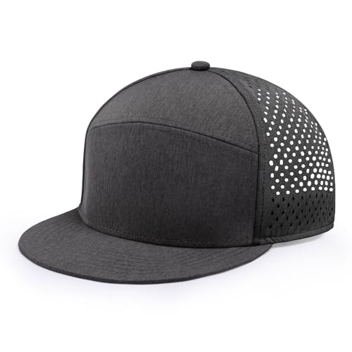 Mens Oversize XXL Flat Brim Baseball Cap - color: Dark Gray