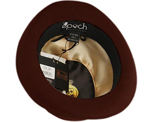 EPOCH Men's Wool Felt Derby Hat - color: Burgundy, size: Small