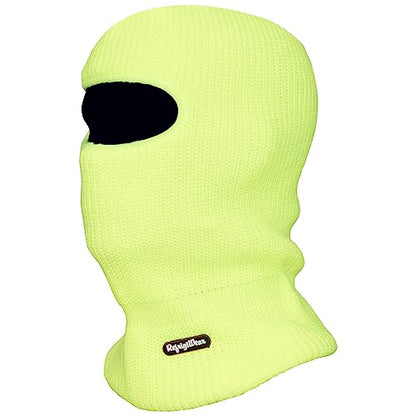 RefrigiWear 2-Layer Acrylic Knit Open-Hole Balaclava Face Mask, High Visibility - color: Lime