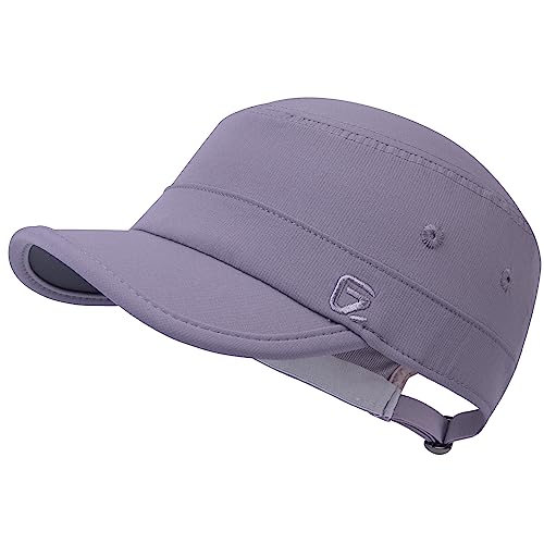 GADIEMKENSD Stretch Army Cap Cadet Military Hats Flat Top Baseball Cap Short Bill Breathable - color: Purple