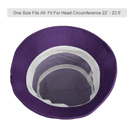 Wheebo Solid Color Bucket Hat for Women Summer Beach Fishmen Hat for Lady Adult Unisex Cotton Cap…… - color: A-sc-purple