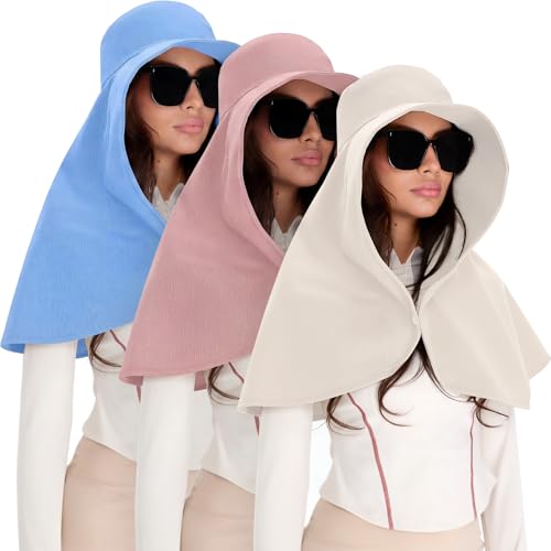 Shyyween 3 Pack Wide Brim Hats for Women,UPF 50+ - color: Blue, Pink