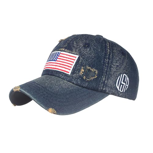 American Flag Baseball Caps Embroiderred USA Flag Patriotic Dad Hat Adjustable Trucker Hats for Men Women - color: Usa Flag Blue 3#