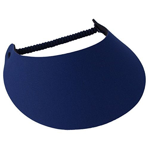 Women's Solid Color Design Lightweight Packable Foam Visor for Sun Protection and Outdoor Activities - color: Navy