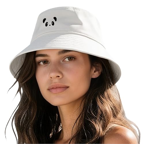 Embroidered Bucket Hat - color: Panda-white