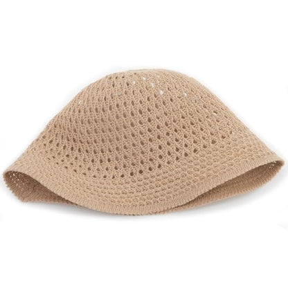 Women's Beach Bucket Hat Fisherman Cap Hollow Mesh Lightweight Breathable Sun Hat for Summer - color: Hollow Khaki
