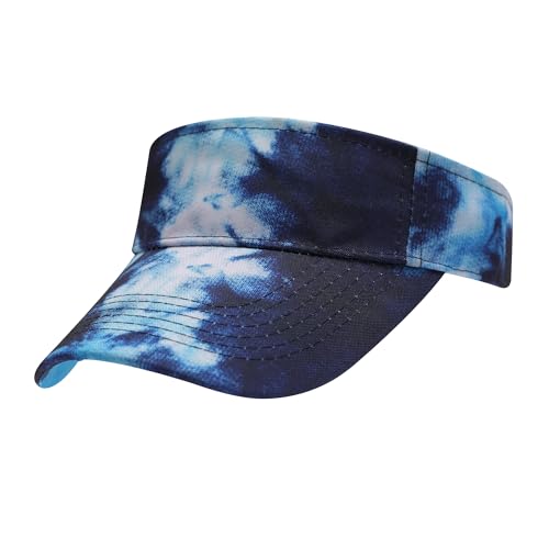 ZLYC Print Sports Sun Visors for Women Girls - color: Tie Dyed Navy