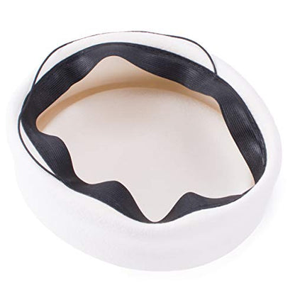 Lawliet Womens 100% Wool Felt Fascinator Hostess Pillbox Millinery Hat Base B028 - color: White