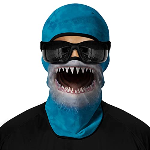 3D Balaclava Ski Mask Motorcycle Full Face Mask Outdoor Tactical Hood Headwear Mask Ghosts Skull Mask Men Women for Halloween - color: Shark