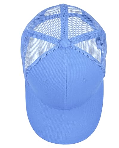 Gelante Mesh Trucker Hat Baseball Cap Structured Front Panel Wholesale LOT 12 Pack - color: Sky Blue