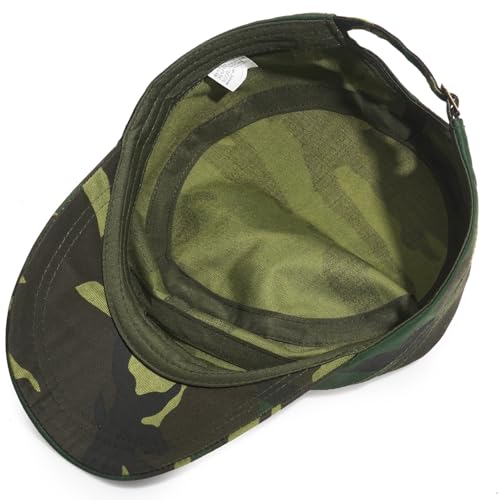 Unisex Basic Cadet Army Caps Everyday Military Style Hat - color: Camo-green