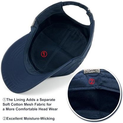 Loneshark Water Resistant Military Hat Quick Dry Cadet Cap Army Flat Top - color: Sport-logo-navy