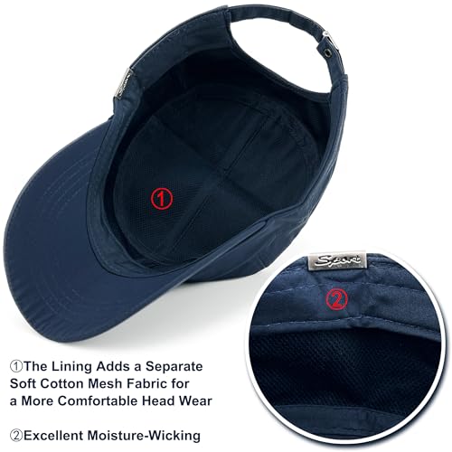 Loneshark Water Resistant Military Hat Quick Dry Cadet Cap Army Flat Top - color: Sport-logo-navy