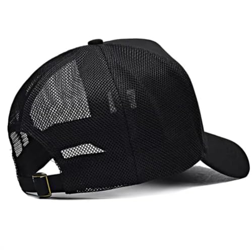 Oversize XXL Mesh Trucker Hat for Men Big Head High Crown Baseball Cap - color: Black