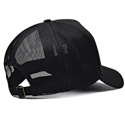 Oversize XXL Mesh Trucker Hat for Men Big Head High Crown Baseball Cap - color: Black