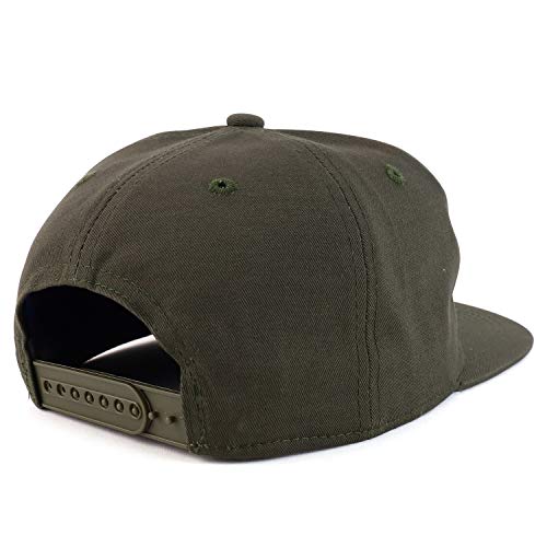 Trendy Apparel Shop Plain Unstructured 5 Panel Flat Bill Snapback Baseball Cap - color: Olive