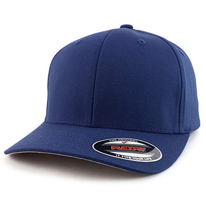 Armycrew XL-4XL Oversize Curved Bill Structured Stretch Fit Baseball Cap - color: Navy, size: 3X-Large-4X-Large