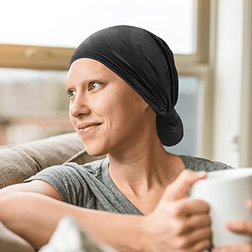 Ababalaya Womens Cotton Summer Beanie Chemo Headwear Sleep Cap - color: B-g1472-4pack Closed Top