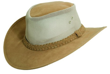 Dorfman Hat Co. Men's Soaker Hat with Mesh Sides - color: Tan, size: Small-Medium