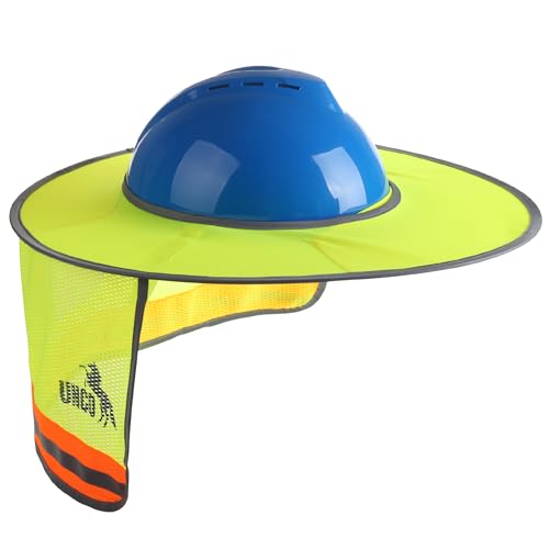 UNCO- Hard Hat Sun Shield, 2 Pack, Yellow and Gray, Full & Standard Brim Mesh Sunshade High Visibility Reflective, Hard Hat Accessories - color: Yellow and Gray, size: 2 Pack