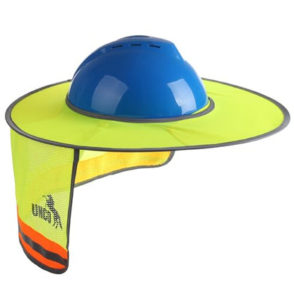 UNCO- Hard Hat Sun Shield, 2 Pack, Yellow and Gray, Full & Standard Brim Mesh Sunshade High Visibility Reflective, Hard Hat Accessories - color: Yellow and Gray, size: 2 Pack