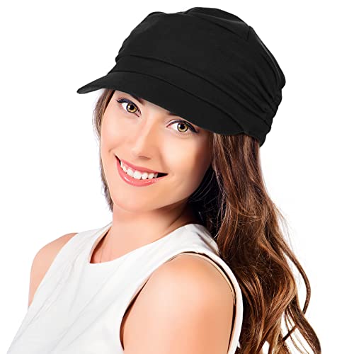 Geyoga 3 Pcs Newsboy Hats for Women with Brim