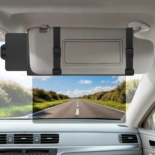Veharvim Sun Visor Extender for Car (Polarized, UV400, PC Lens, Side Sunshade, Straps&Adjusters), Car Visor Extender Sun Blocker, Visor Extender Attachment, Anti-Glare for Safe Driving(Passenger Side) - size: Passenger Side