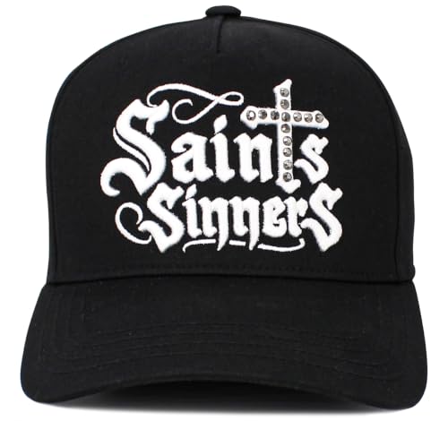 KBETHOS Daddy Dad Hat Pineapple Vacation Baseball Cap Vintage Distressed Classic Polo Style Adjustable - color: Black White Saints Sinners Rhinestone