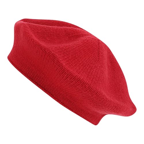 Armycrew Premium Wool Modern Stylish Beret Hat - color: Wine Red