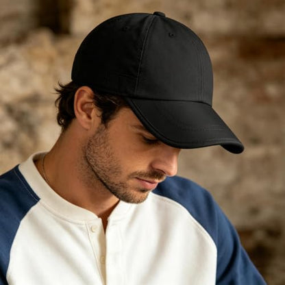 Baseball Cap Unstructured Athletic Golf Cap Soft-Brim Foldable Hat - color: Black
