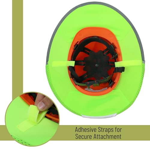 UNCO- Hard Hat Sun Shield, Full & Standard Brim Mesh Sunshade High Visibility Reflective, Hard Hat Sun Shade, 3 Green Hats - color: Green, size: 3 Pack