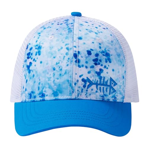 BASSDASH Altimate Fishing Hat Mesh Back for Men Women Adjustable Baseball Trucker Cap - color: Blue Ink Camo