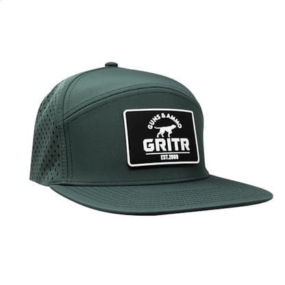 GRITR Trucker Hat - Baseball Cap for Men & Women - color: Steel Green, style: Flat-bill Visor