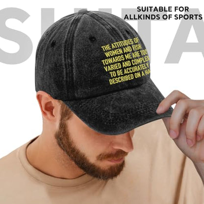 Fishing Adjustable Cotton Baseball Cap, Funny Trucker Hat Gift for Men Women Grandpa Dad Fishing Lover Fisherman - color: M